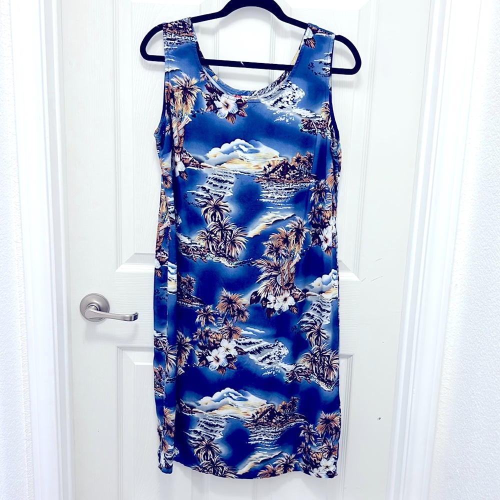 VTG Hawaiin Original Womens sleeveless dress Sz L Made in Hawaii
